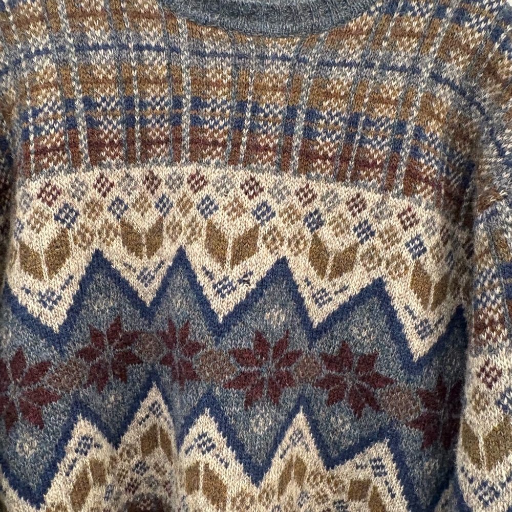 Vintage Scottish Shetland Wool Knit Alpine Club Room Sweater Size Large - Picture 5 of 15